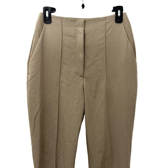 Topshop Crop Pants Slit Ankle Tailored Front Seam Detail Tan/Beige Women's 4 NWT - Picture 2 of 10